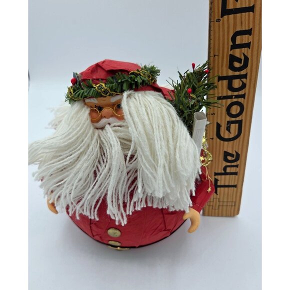 Vintage Santa Claus Paper Mache Christmas 7" ROC World - Picture 7 of 8